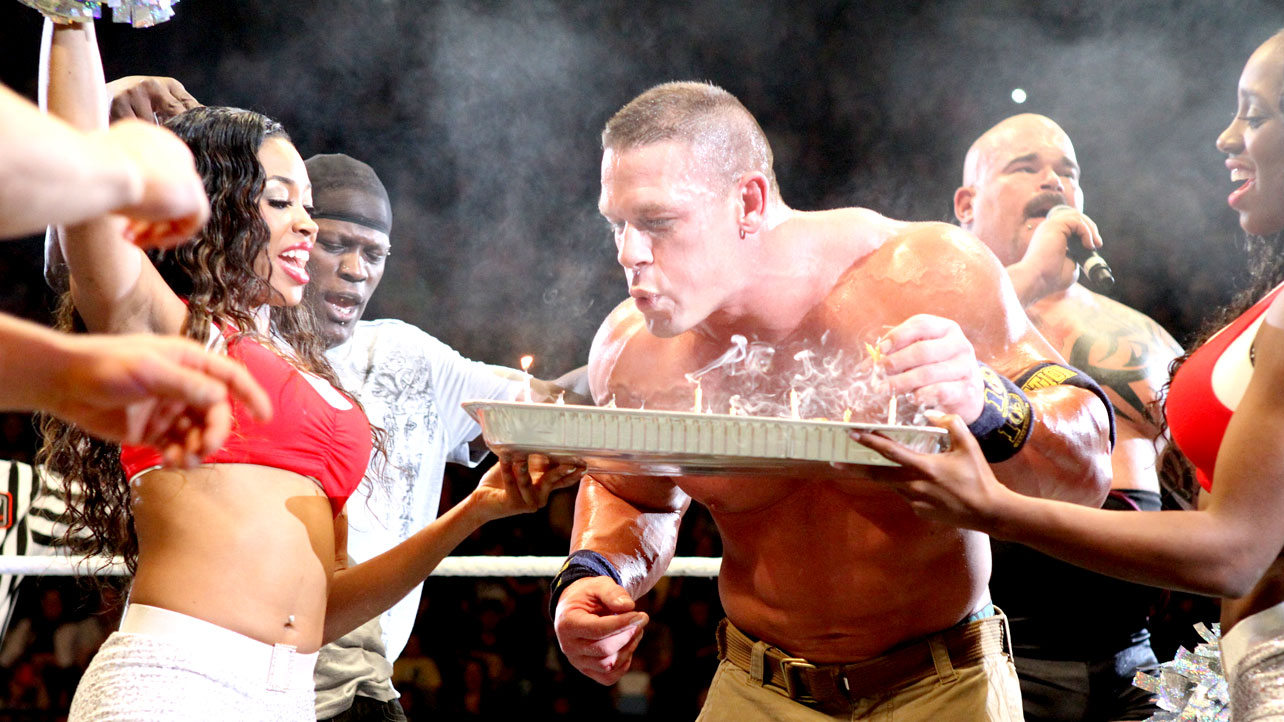 Photos: John Cena Celebrates His Birthday In The Ring At WWE Raw Live Event...