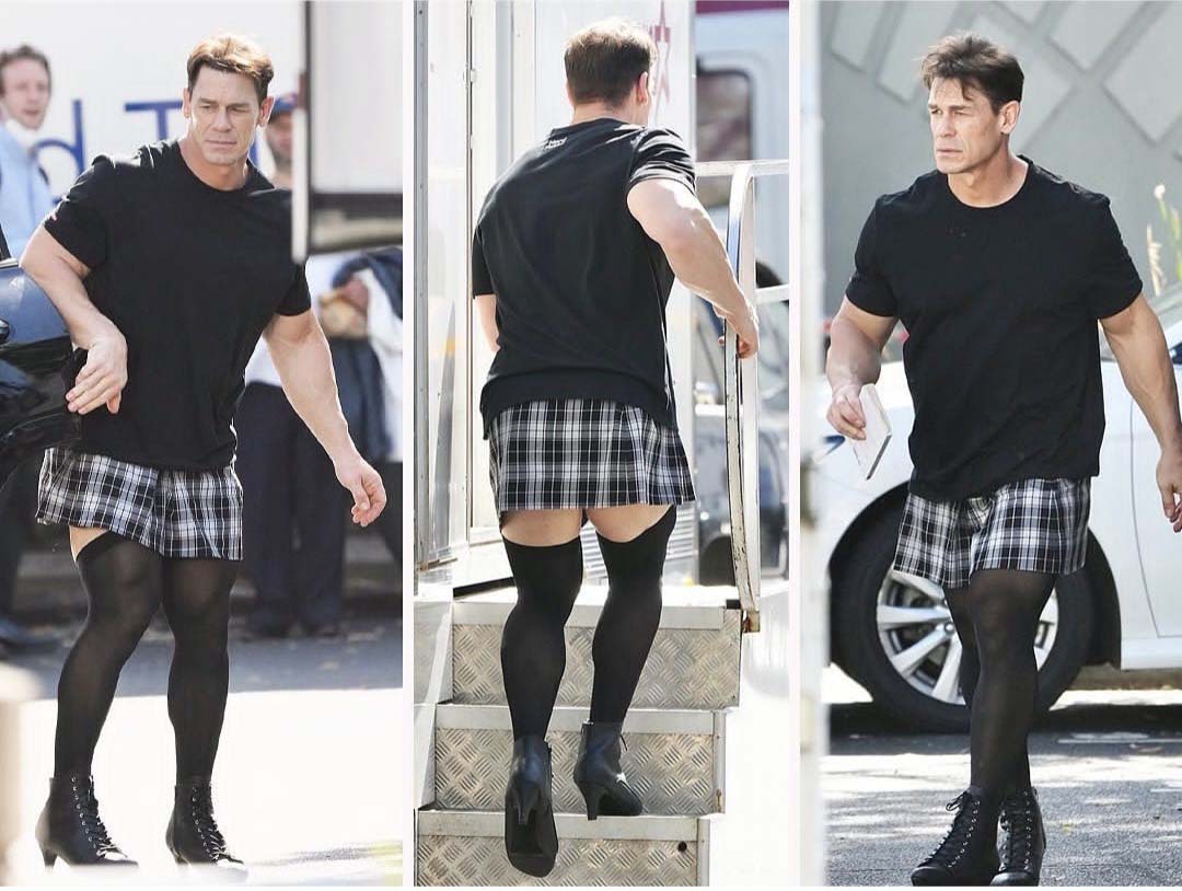 Photos John Cena Wears Short Skirt and Heels on Movie Set PWMania