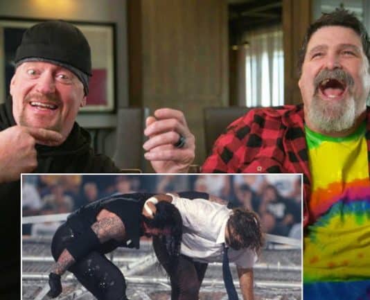 WWE Playback: Undertaker & Mick Foley Watch Iconic Hell In A Cell Match (Video)