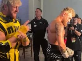 Logan Paul Attends Nate Diaz vs. Jake Paul Following His WWE SummerSlam Match
