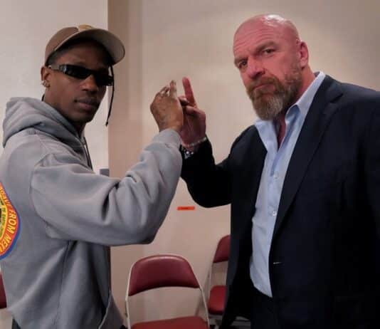 Photo: Travis Scott Backstage At WWE RAW With Triple H