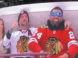 CM Punk Spotted At Blackhawks Game With Jey Uso And Jackie Redmond