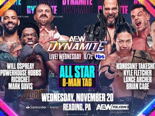 All Star 8-Man Tag Announced For AEW Dynamite On November 20