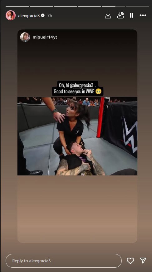 Alex Gracia shares RAW appearance on social media.