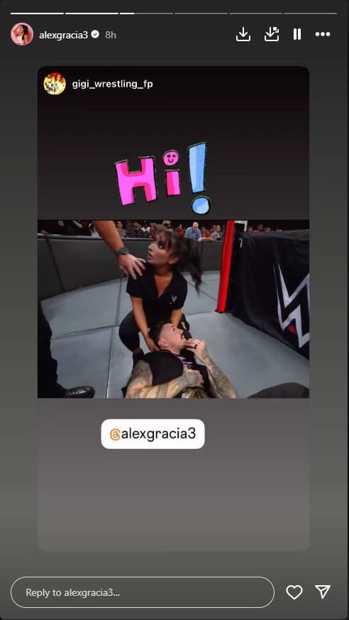 Alex Gracia shares RAW appearance on social media.