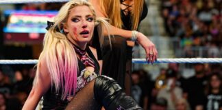 Alexa Bliss in the ring following her match with Roxanne Perez on WWE SmackDown