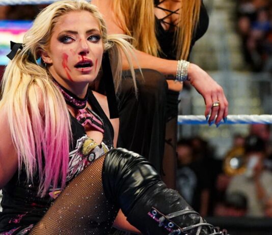 Alexa Bliss in the ring following her match with Roxanne Perez on WWE SmackDown