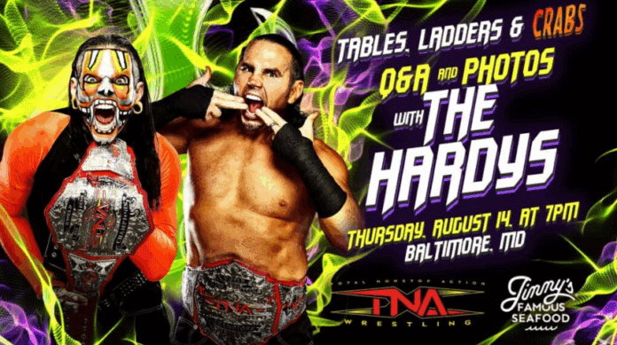 Tables, Ladders & Crabs: An Evening With Jeff & Matt Hardy TNA Wrestling Presents Tables, Ladders & Crabs: An Evening With Jeff & Matt Hardy at Jimmy’s Famous Seafood