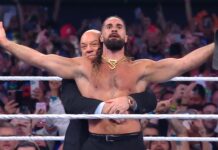 Seth Rollins and Paul Heyman at WWE SummerSlam 2025