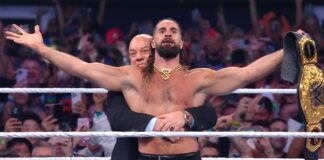 Seth Rollins and Paul Heyman at WWE SummerSlam 2025