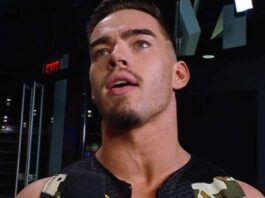 Austin Theory backstage in WWE
