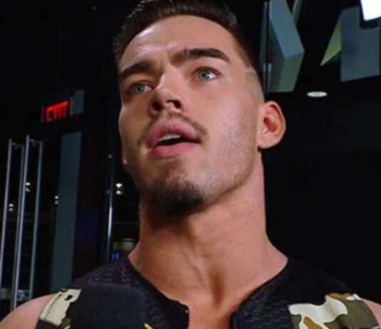 Austin Theory backstage in WWE