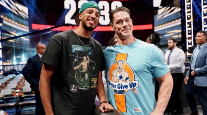 Tyrese Haliburton and John Cena Tyrese Haliburton and John Cena