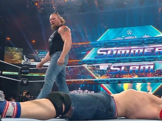Brock Lesnar returns to WWE at SummerSlam 2025 and lays out John Cena with an F5