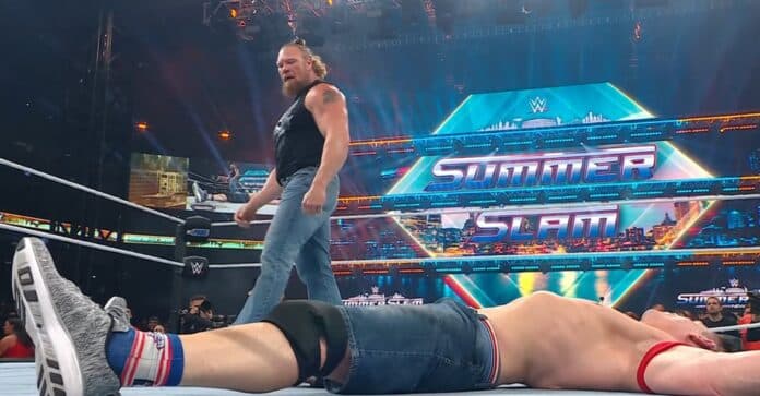 Brock Lesnar returns to WWE at SummerSlam 2025 and lays out John Cena with an F5