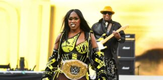 Naomi with her Dad in WWE