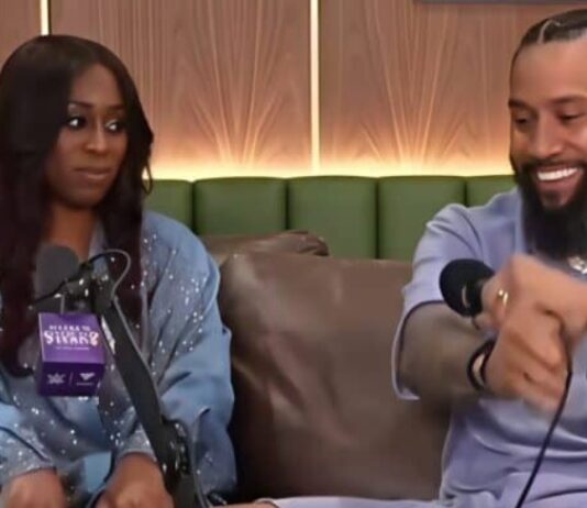 Jimmy Uso Opens Up About Naomi’s Pregnancy Naomi and Jimmy Uso on the “What’s Your Story with Stephanie McMahon” podcast
