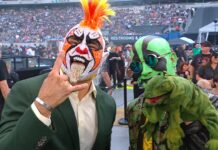 Psycho Clown and Mr. Iguana at WWE SummerSlam 2025