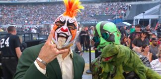 Psycho Clown and Mr. Iguana at WWE SummerSlam 2025