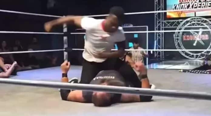 Raja Jackson - Stuart “Syko Stu” Smith Raja Jackson attacks Stuart “Syko Stu” Smith at Knokx Pro Wrestling