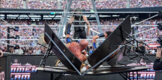 WWE Tag Team Champions The Wyatt Sicks, Fraxiom, Motor City Machine Guns, The Street Profits, #DIY and Andrade & Rey Fenix clash for the title in a shocking Tables, Ladders and Chairs Match.