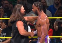 AJ Styles and Leon Slater at Slammiversay