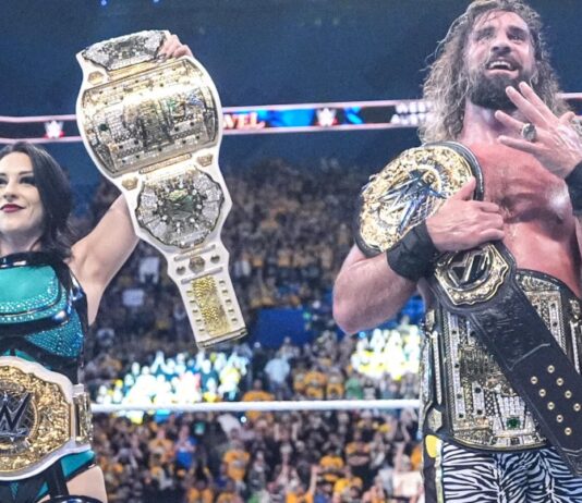 Stephanie Vaquer and Seth Rollins