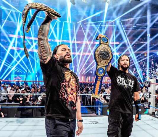 Seth Rollins Crashes Roman Reigns And Jalen Brunson Celebration Roman Reigns and Jalen Brunson
