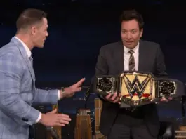 John Cena Gifts Jimmy Fallon Custom WWE Championship Belt On The Tonight Show John Cena - Jimmy Fallon